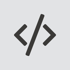 Code icon isolated of flat style. Vector illustration.