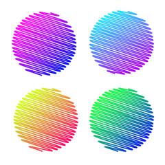 Poster - Set of colored spots. Circular colored banners. Vector illustration.