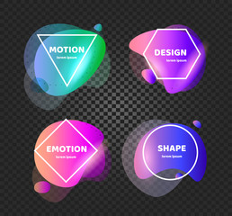 Poster - Abstract background shapes. Vector banner unusual modern design. Gradient pattern style. Flow. Vector illustration on black background