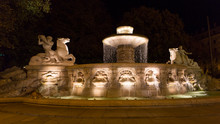 Wittelbacher Fountain On Lenbachplatz In Munich