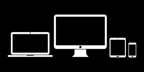 Aufkleber - Smartphone, tablet, laptop and computer. Device icons. Vector illustration.