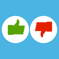Poster - Like and dislike symbol.