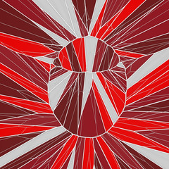 Aufkleber - Abstract geometrical concept. Modern covers design with low poly tesselated pattern of multicolored shapes. 3d rendering