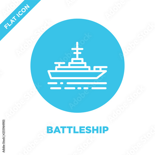 Fotomural battleship icon vector from military collection