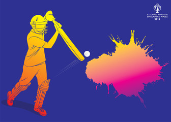 Wall Mural - cricket player poster design