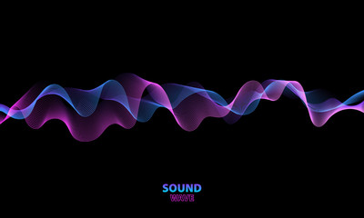 Wall Mural - Abstract wave colorful background. Sound or energy concept.