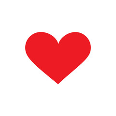 Poster - Red heart icon. Flat style. Vector illustration.