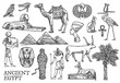 Ancient Egypt icons, Gods and landmark sketches