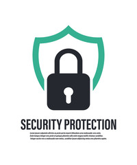 Poster - Shield Secure protection. Abstract symbol of security. Shield logo. Shield icon. Security logo.