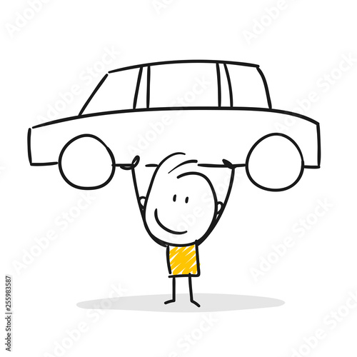 Fotografía Strichfiguren / Strichmännchen: Stark, Auto. (Nr. 350)