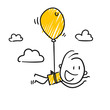 © strichfiguren.de - Strichfiguren / Strichmännchen: Spaß, Luftballon. (Nr. 348)