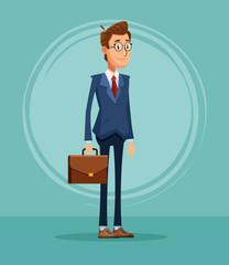 Wall Mural - Businessman banker cartoon