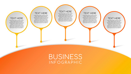 Poster - 3D infographic template with a five elements circle frame and main topic space for text, use for business template or banner. Vector EPS 10.