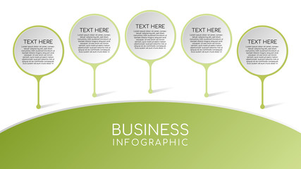 Poster - 3D infographic template with a five elements circle frame and main topic space for text, use for business template or banner. Vector EPS 10.