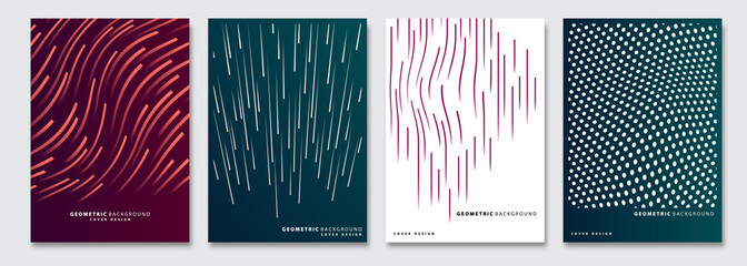 Cover templates set, vector geometric abstract background. Flyer, presentation, brochure, banner, poster design.
