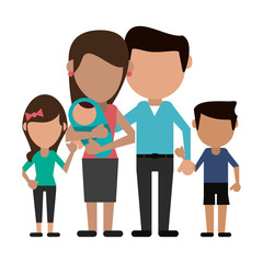 Wall Mural - Family avatar faceless cartoon