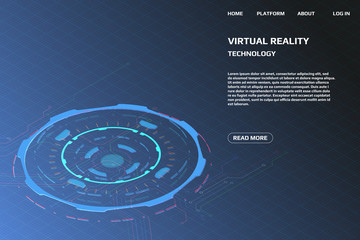 Poster - UI Futuristic Isometric 3D Technology Big Data Communication Transfer Concept. Scifi Display Gadget Virtual Reality Monitoring System Element For Web, Game, App Illustration