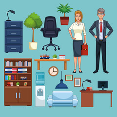 Wall Mural - Business people working in the office