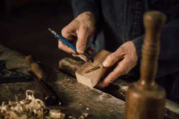 Wall Mural - details of craftsmanship of wood