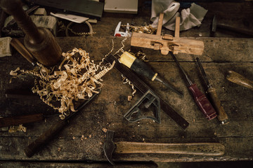 Wall Mural - details of craftsmanship of wood