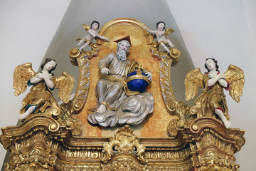 God the Father on the main altar in chapel of Saint Roch in Zagreb, Croatia 