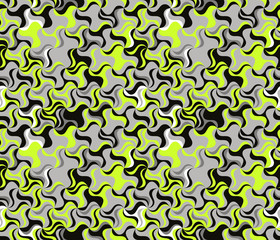 Poster - seamless pattern with rotating figures. optical illusion of movement of forms in space.