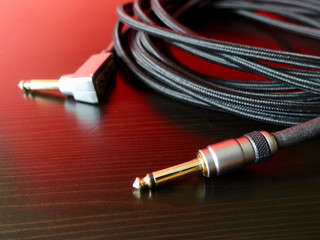 instrumental guitar cable . color background