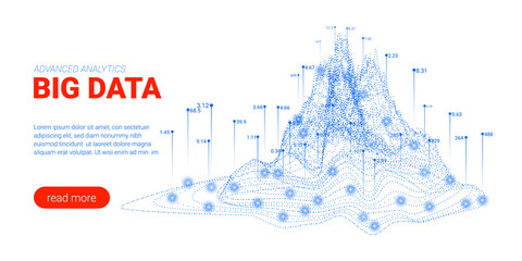 Wall Mural - big data analysis visualization. landing page.