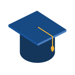 Sticker - hat graduation isolated icon