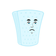 Mattress Sad Emoji. Squab Sorrowful Emotions. Panicked Vector Illustration