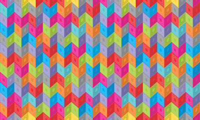 Wall Mural - Abstract seamless background pattern with rhomboids.  Vector graphic illustration in full color.