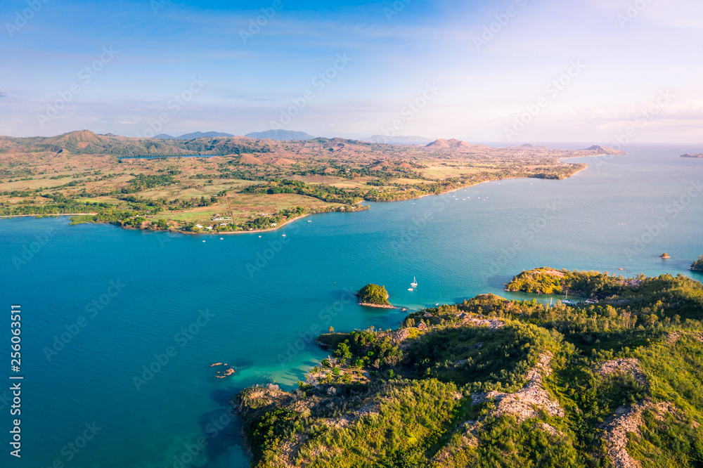 aerial view of the amazing coast of madagascar islands - obrazy, fototapety, plakaty 