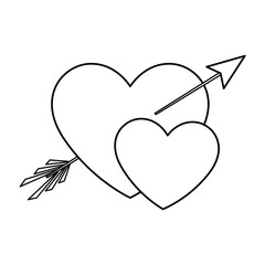 Sticker - heart love with arrow icon