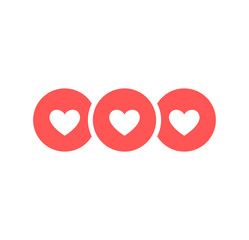 Wall Mural - like and heart icon. live stream video, chat, likes. social nets like red heart web buttons isolated