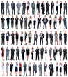 © ASDF - collage of young business people standing in a row.