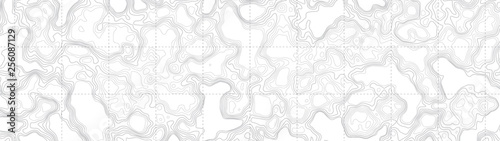 Cuadros en Lienzo Ultra Wide Wallpaper Abstract Blank Topographic Contour Map Subtle White Vector Background