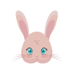 Sticker - head of cute rabbit animal character