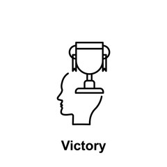 Poster - Award, trophy, head icon. Element of creative thinkin icon witn name. Thin line icon for website design and development, app development. Premium icon