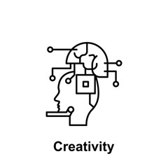 Poster - Robot, ai, brain icon. Element of creative thinkin icon witn name. Thin line icon for website design and development, app development. Premium icon