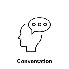 Poster - Chat, comment, brain icon. Element of creative thinkin icon witn name. Thin line icon for website design and development, app development. Premium icon