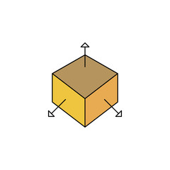Poster - 3d box with arrows outline color icon
