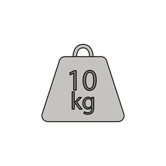 Poster - Weight symbol 10 kilograms outline color icon