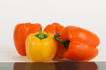 yellow bell peppers.isolated on a white background