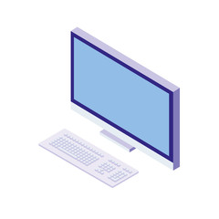 Sticker - desktop computer isolated icon