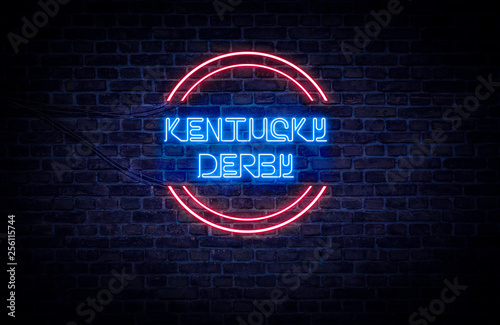 A red and blue neon light sign that reads: Kentucky Derby