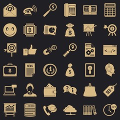 Poster - Viral marketing icons set. Simple style of 36 viral marketing vector icons for web for any design