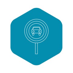 Poster - Movement of motor vehicles is forbidden icon. Outline illustration of movement of motor vehicles is forbidden vector icon for web