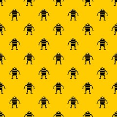Poster - Robot pattern seamless vector repeat geometric yellow for any design