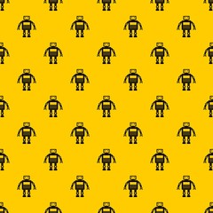 Poster - Robot pattern seamless vector repeat geometric yellow for any design