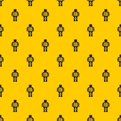 Poster - Abstract robot pattern seamless vector repeat geometric yellow for any design